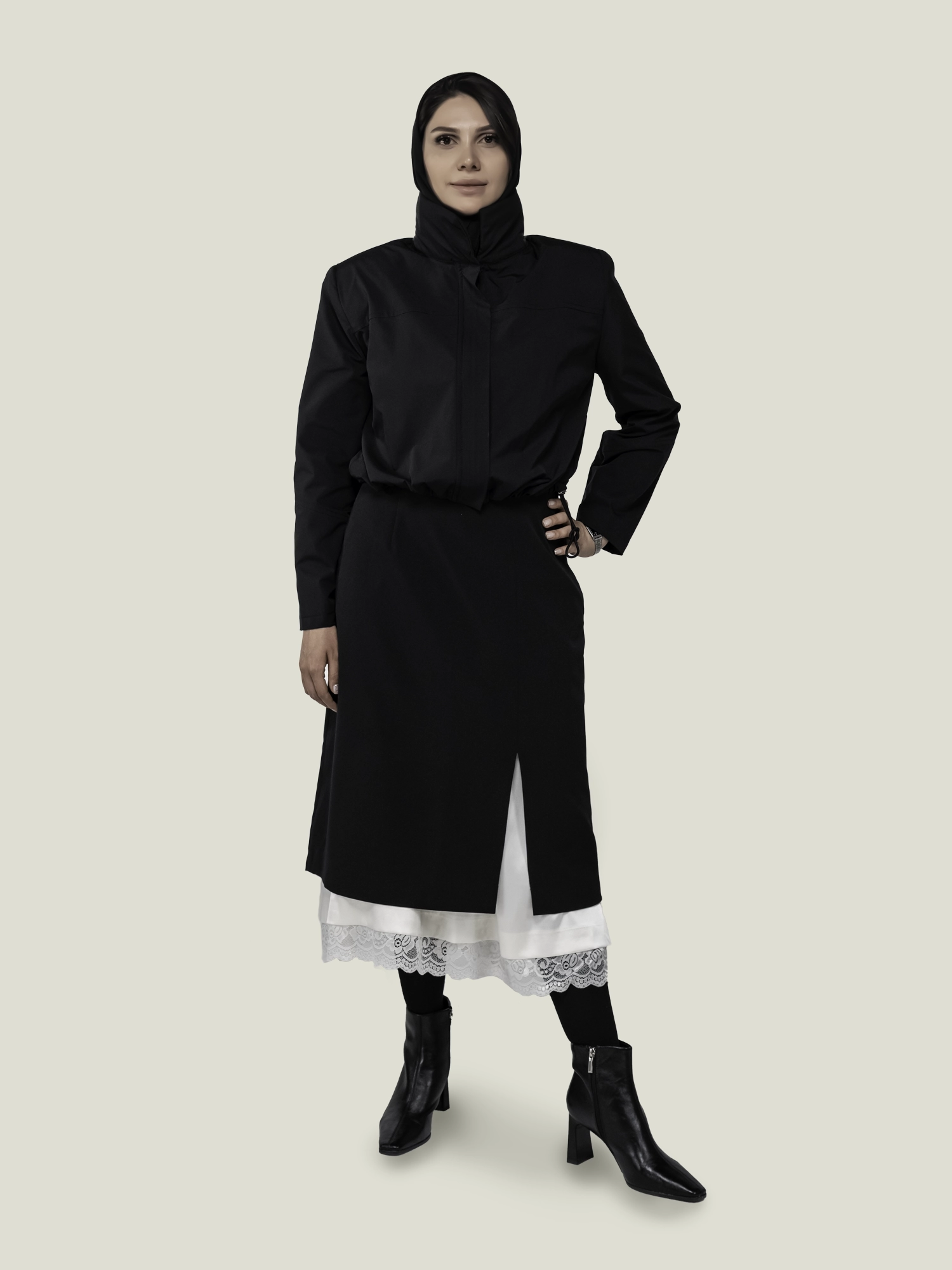 دامن کرپ ساتن 2